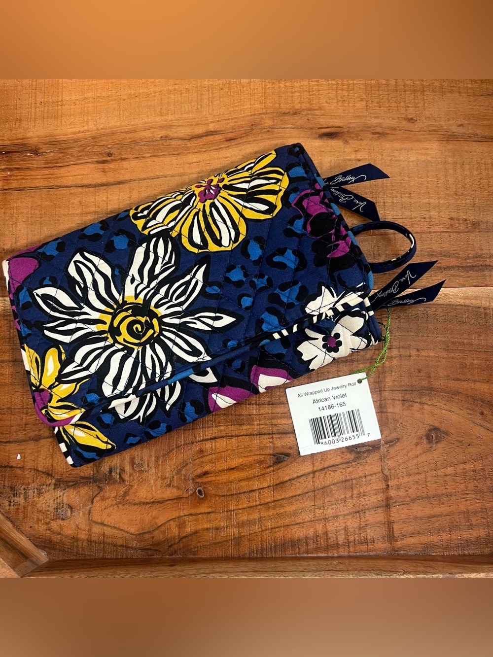 Vera Bradley African Violet Jewelry Roll Travel Organizer